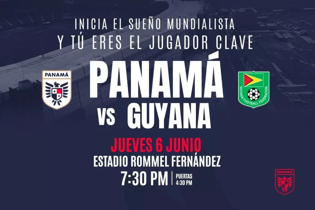 Partido Panamá ante Guyana en el Rommel Fernández