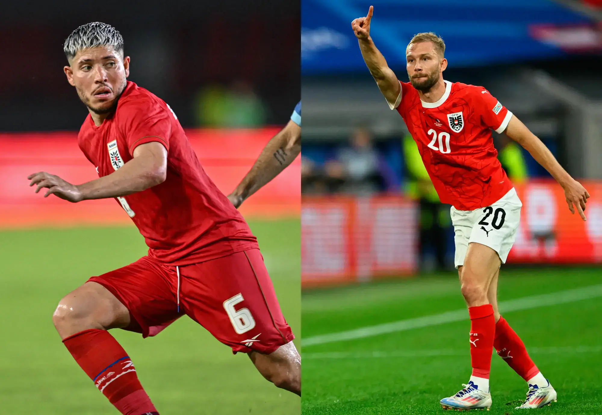 Austria de Eurocopa y Panama de Copa America, similitudes de camisetas