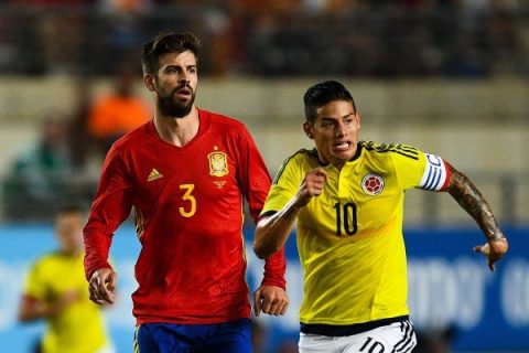 Gerard Piqué y James Rodríguez