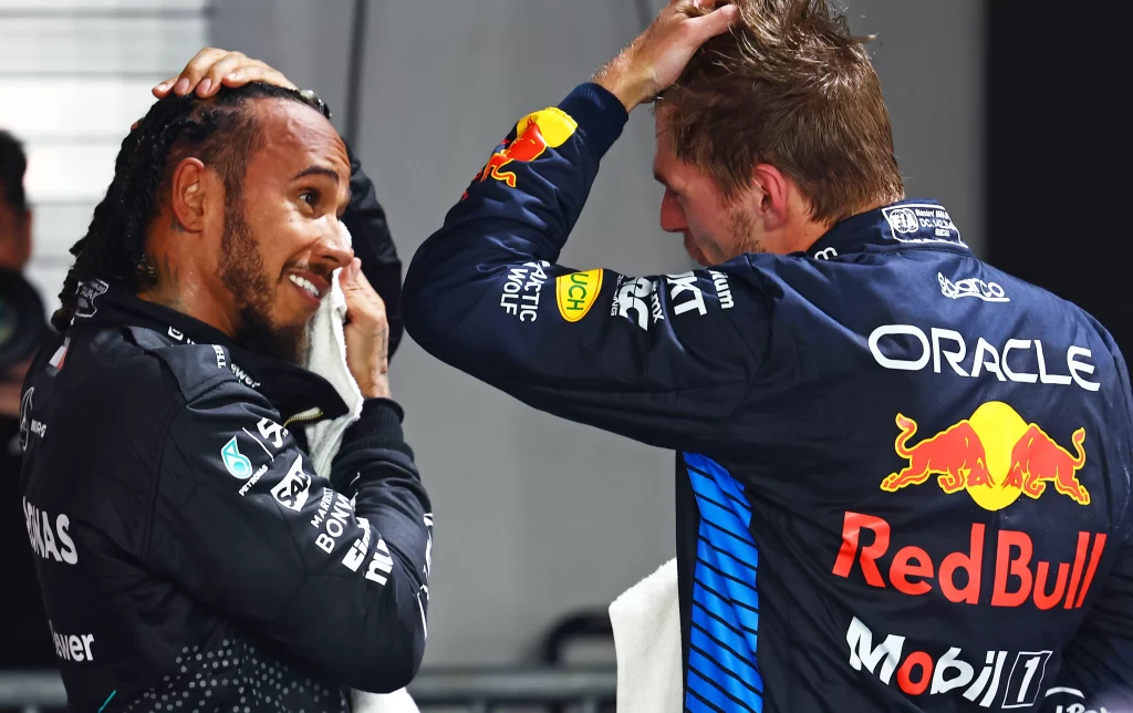 Lewis Hamilton y Max Verstappen (Photo by Mark Thompson/Getty Images)