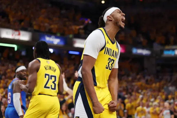 Indiana Pacers toman la ventaja ante los Thunders Myles Turner, jugador de Indiana Pacers(Photo by Maddie Meyer/Getty Images)