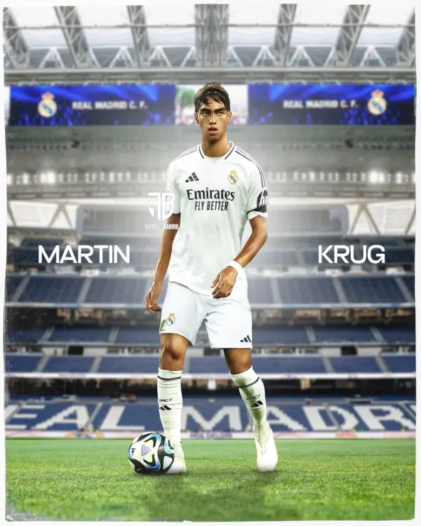 Real Madrid sigue los pasos de joven talento panameño Martín Krug Foto hecha por: Fútbol de Barrio vía X
