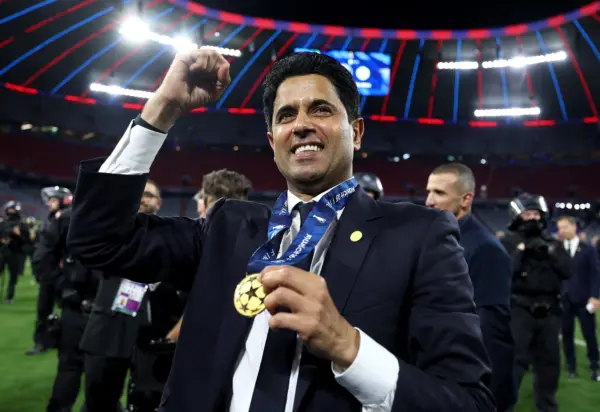 Al Khelaifi: “La Ligue 1 ya está al nivel de las grandes ligas europeas” Nasser Al Khelaifi, presidente del PSG(Photo by Lars Baron/Getty Images)