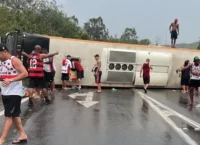 Accidente aficionados del Flamengo
