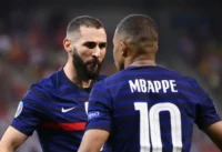 Karim Benzema y Kylian Mbappé (Photo by Daniel Mihailescu - Pool/Getty Images)