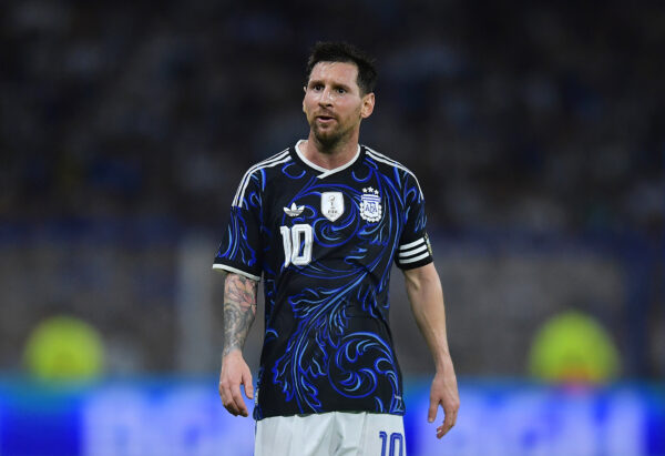 BUENOS AIRES, ARGENTINA - MARCH 31: Lionel Messi of Argentina looks on during the international friendly match between Argentina and Zambia at Estadio Alberto J. Armando on March 31, 2026 in Buenos Aires, Argentina. (Photo by Marcelo Endelli/Getty Images)