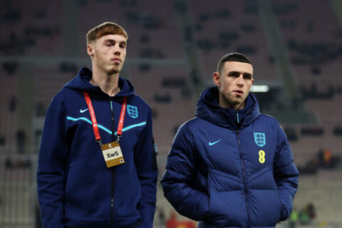 Cole Palmer y Phil Foden son bajas de Inglaterra para el Mundial 2026 (Photo by Alex Grimm/Getty Images)